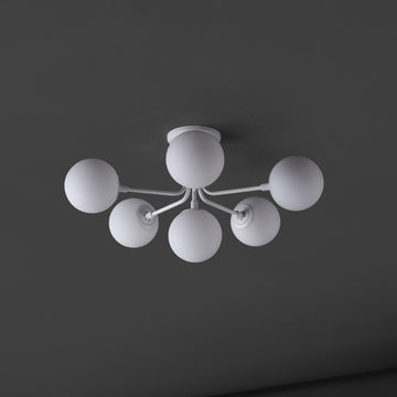 Olivier Parisian 24" Globe Modern Industrial Iron Bistro LED Semi Flush Mount